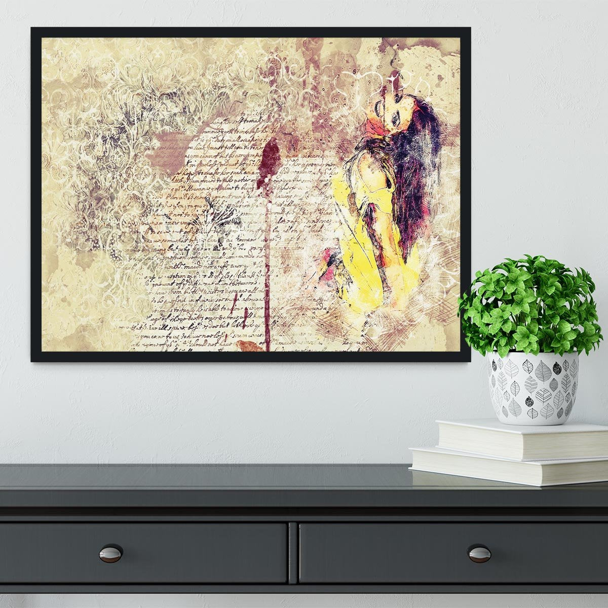 Woman Painting Framed Print - Canvas Art Rocks - 2