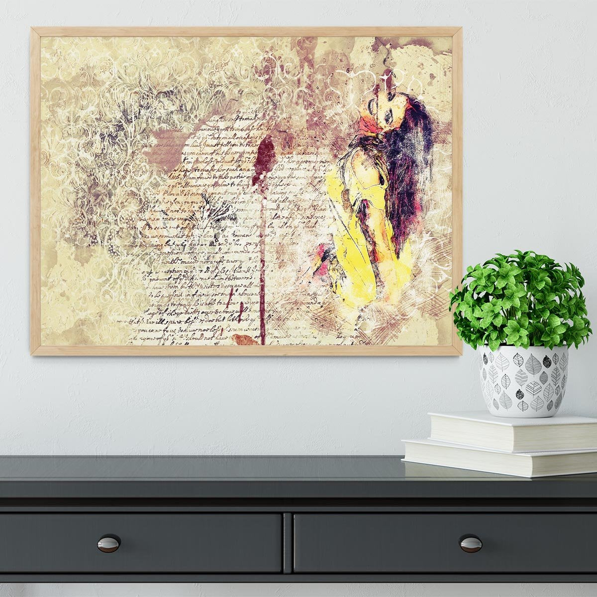 Woman Painting Framed Print - Canvas Art Rocks - 4