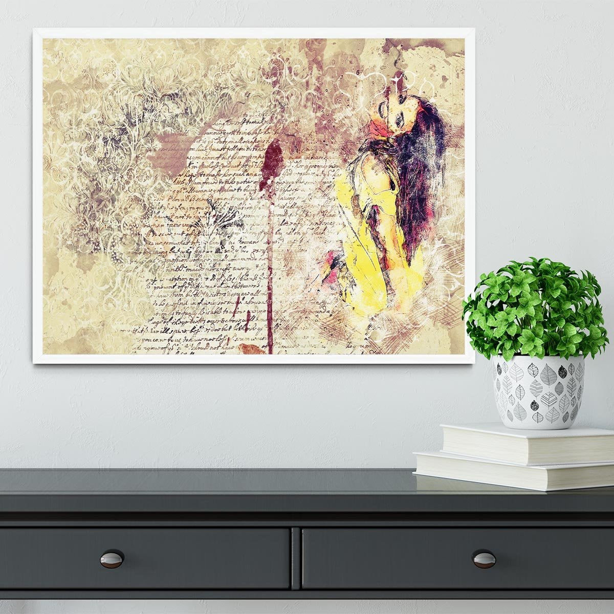 Woman Painting Framed Print - Canvas Art Rocks -6