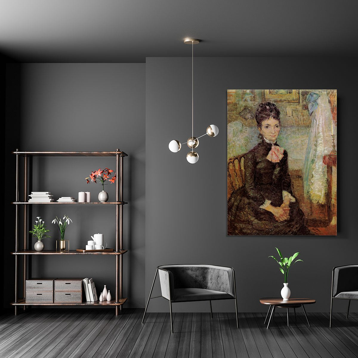 Woman Sitting by a Cradle by Van Gogh Canvas Print or Poster