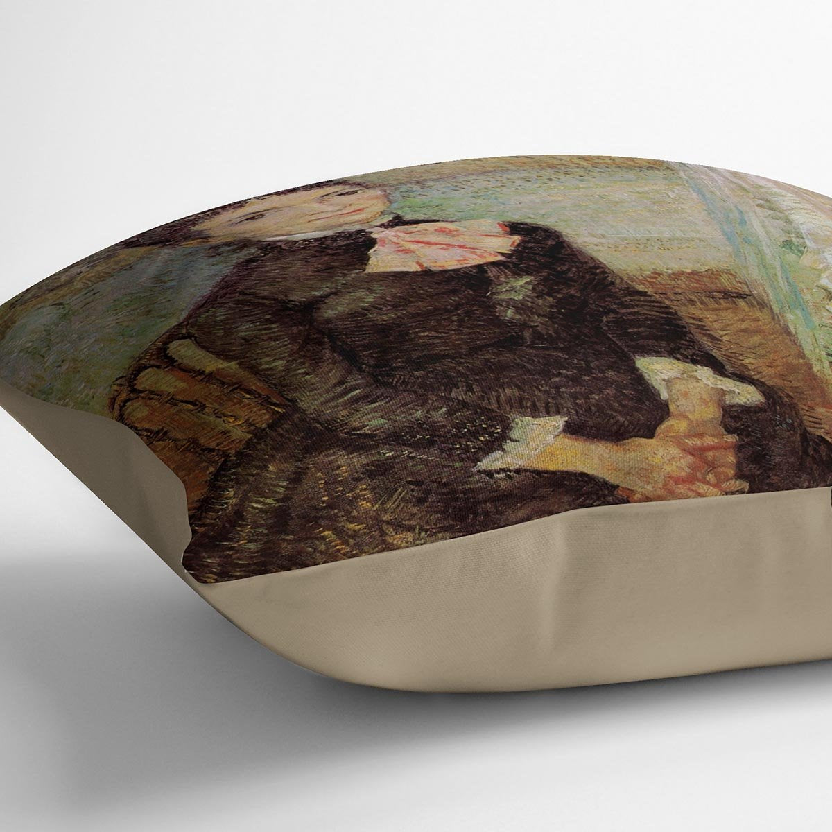 Woman Sitting by a Cradle by Van Gogh Throw Pillow