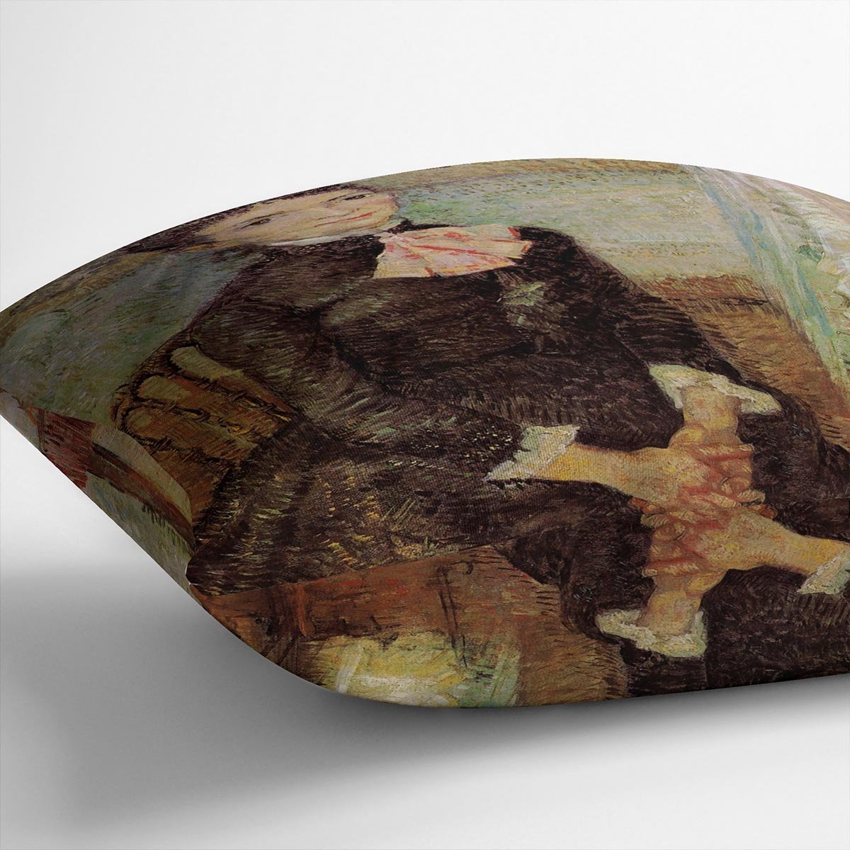 Woman Sitting by a Cradle by Van Gogh Throw Pillow