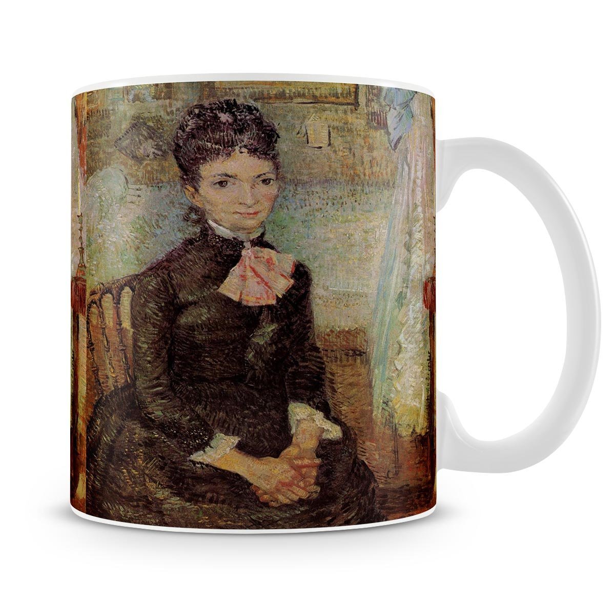 Woman Sitting by a Cradle by Van Gogh Mug - Canvas Art Rocks - 4