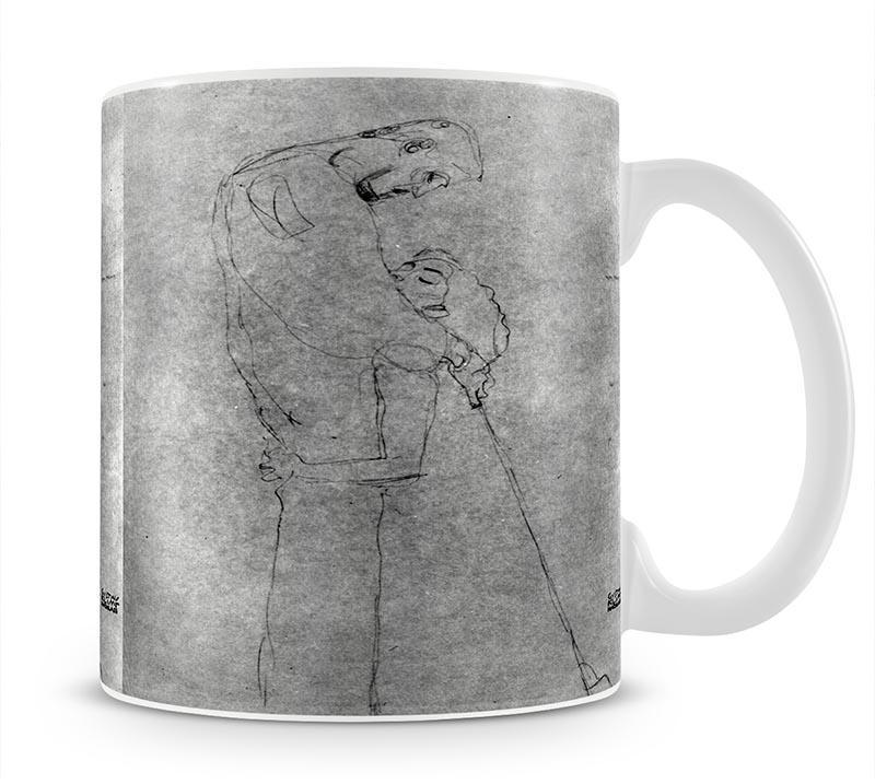 Woman and man standing in profile by Klimt Mug - Canvas Art Rocks - 1