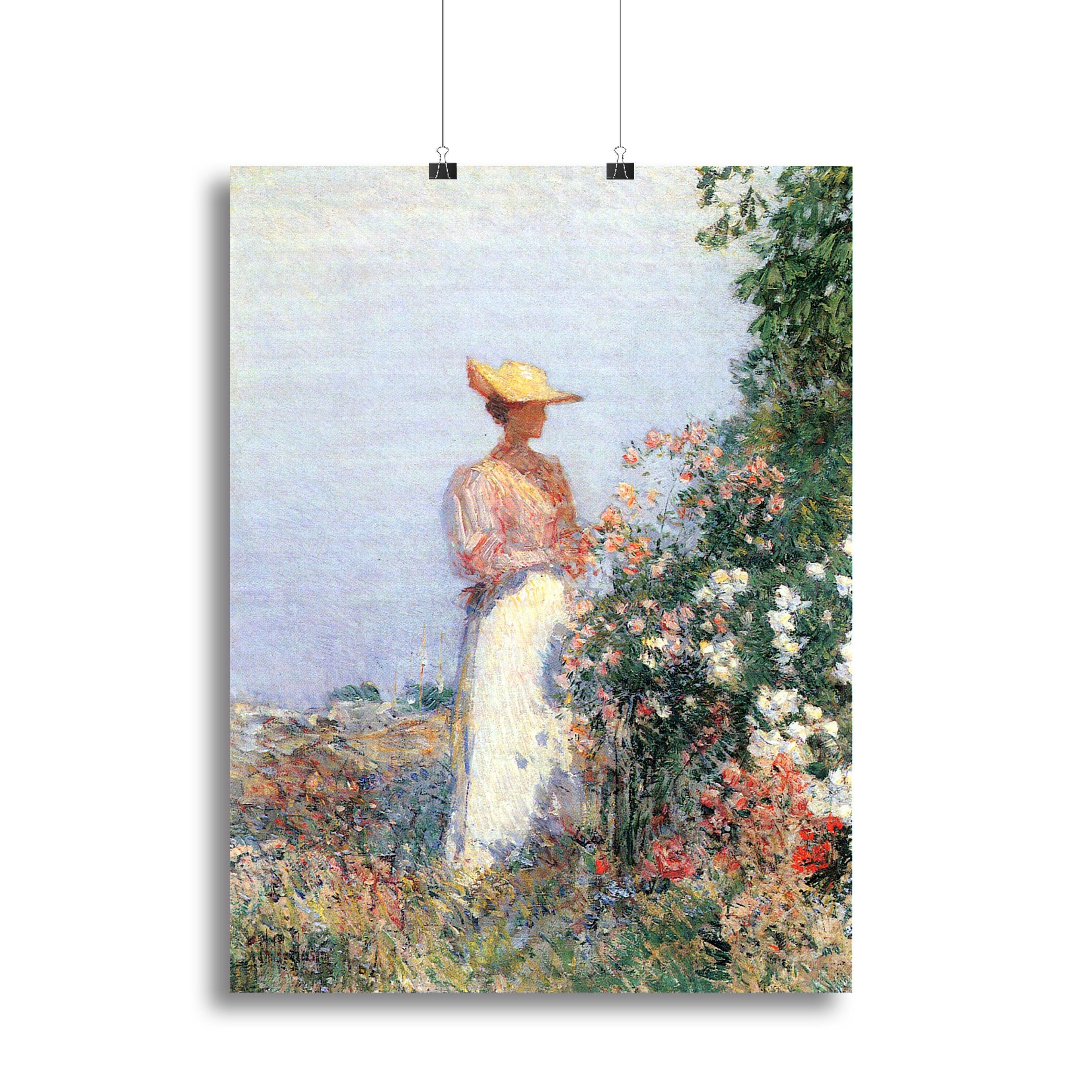 Woman in Garden by Hassam Canvas Print or Poster