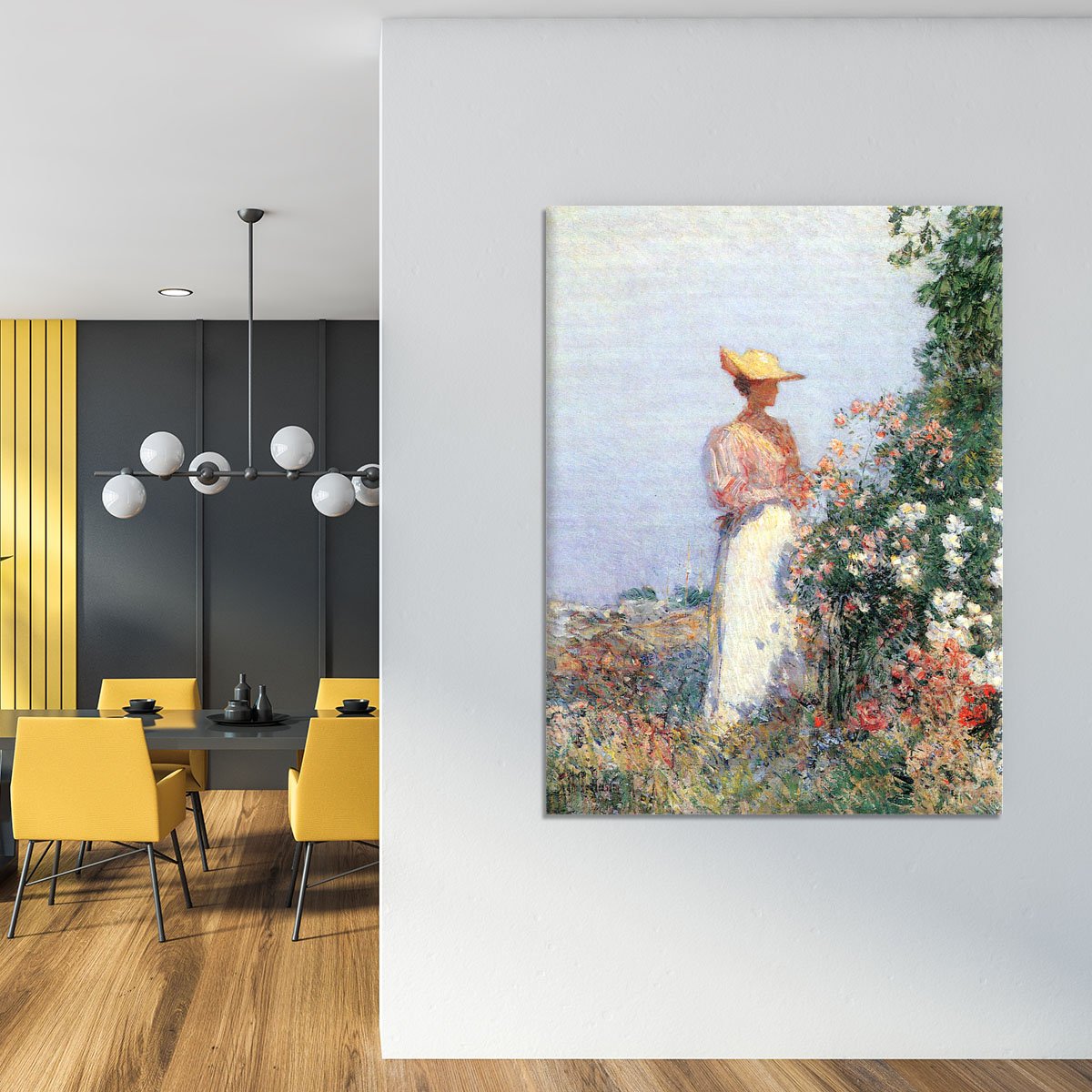 Woman in Garden by Hassam Canvas Print or Poster