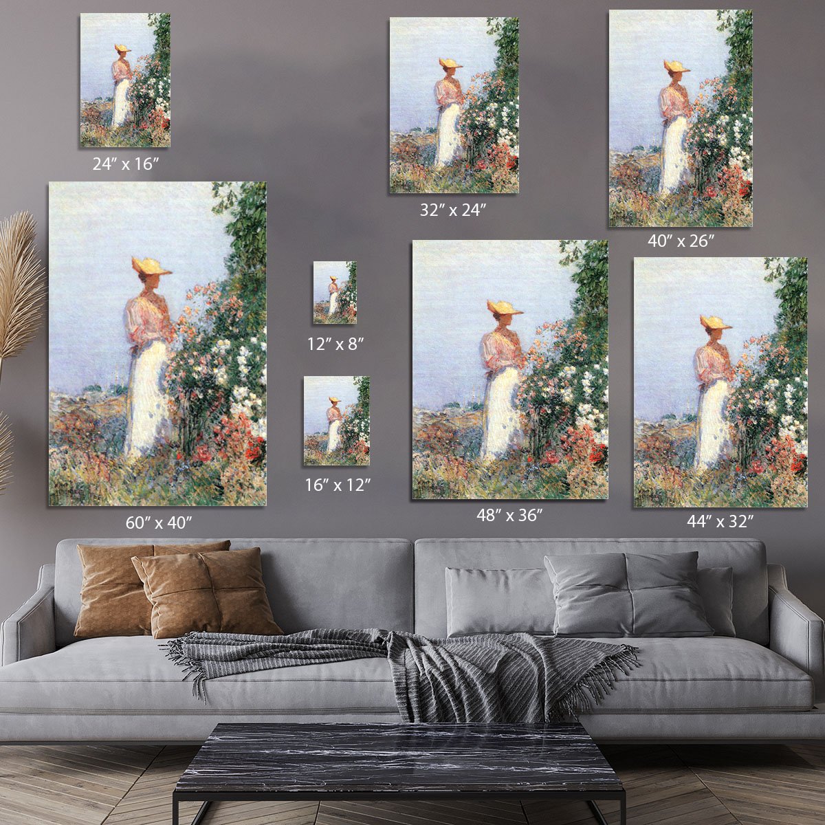 Woman in Garden by Hassam Canvas Print or Poster