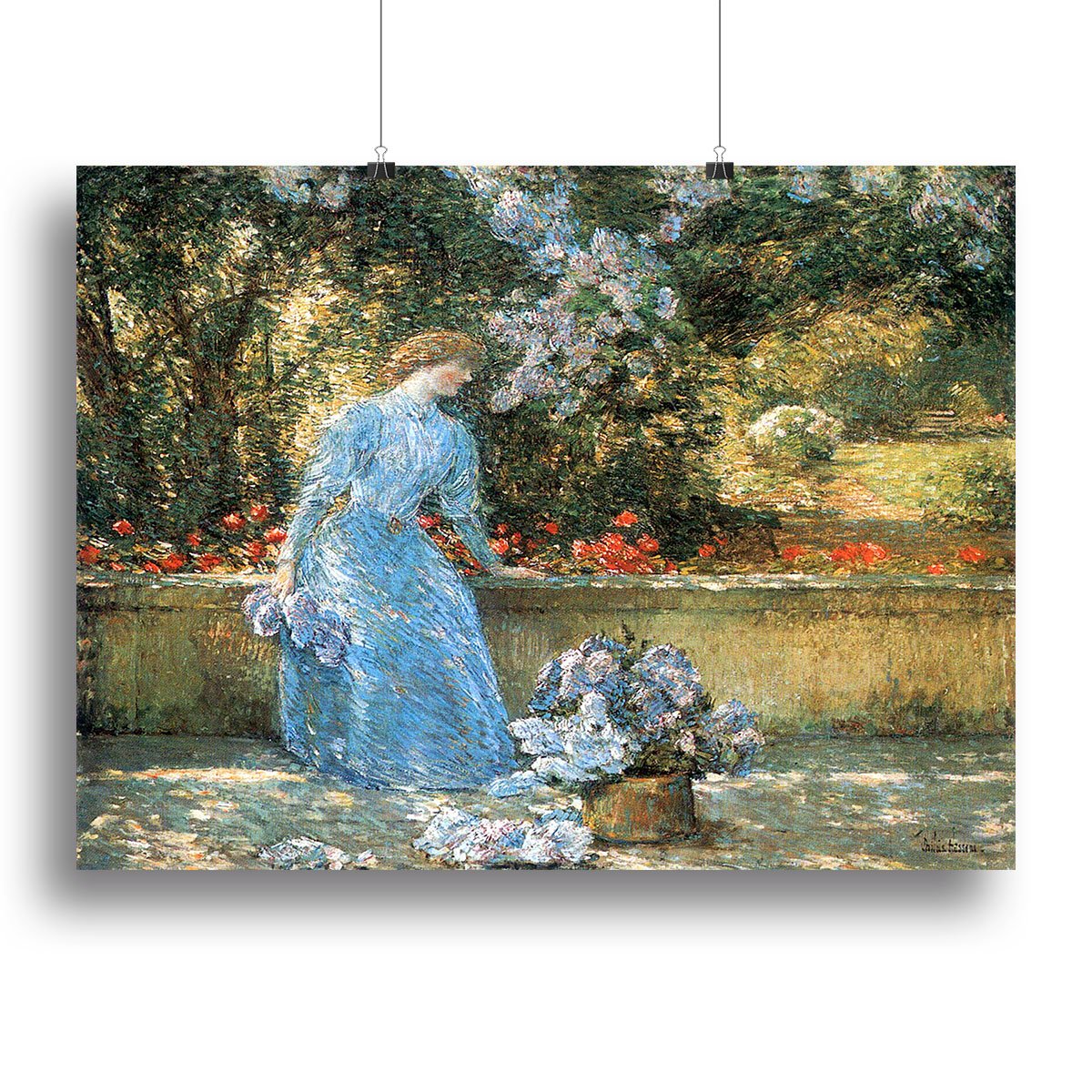 Woman in park by Hassam Canvas Print or Poster