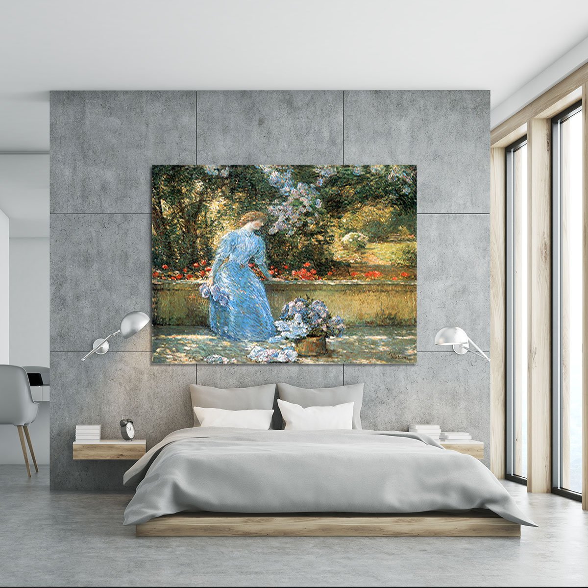 Woman in park by Hassam Canvas Print or Poster