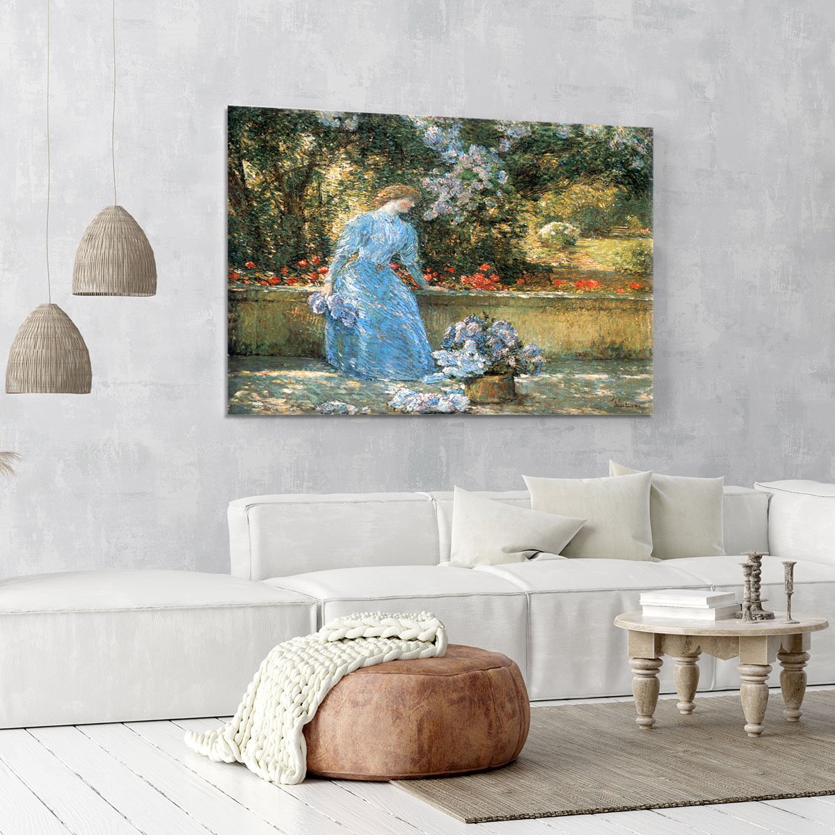 Woman in park by Hassam Canvas Print or Poster