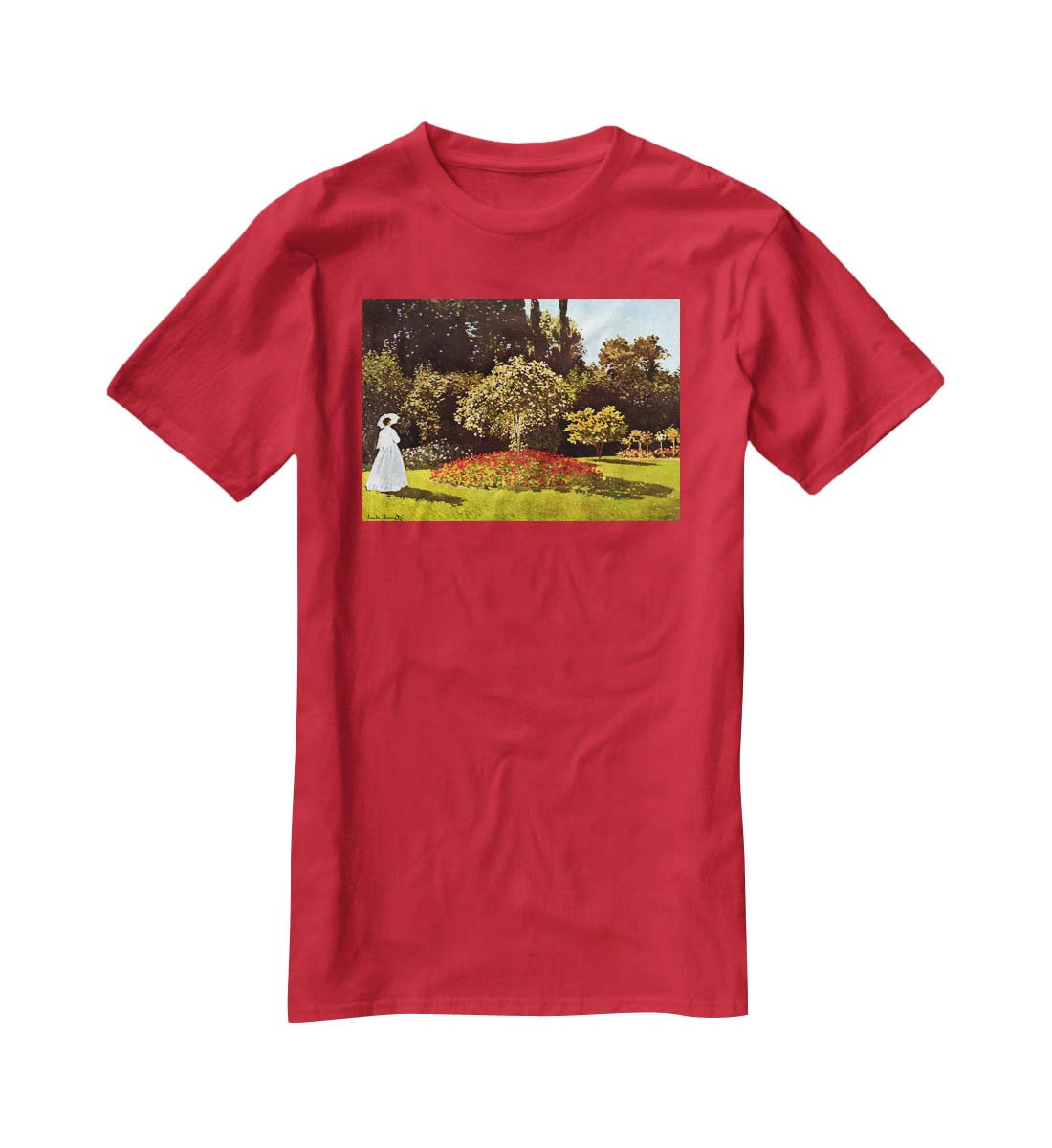 Woman in the garden by Monet T-Shirt - Canvas Art Rocks - 4