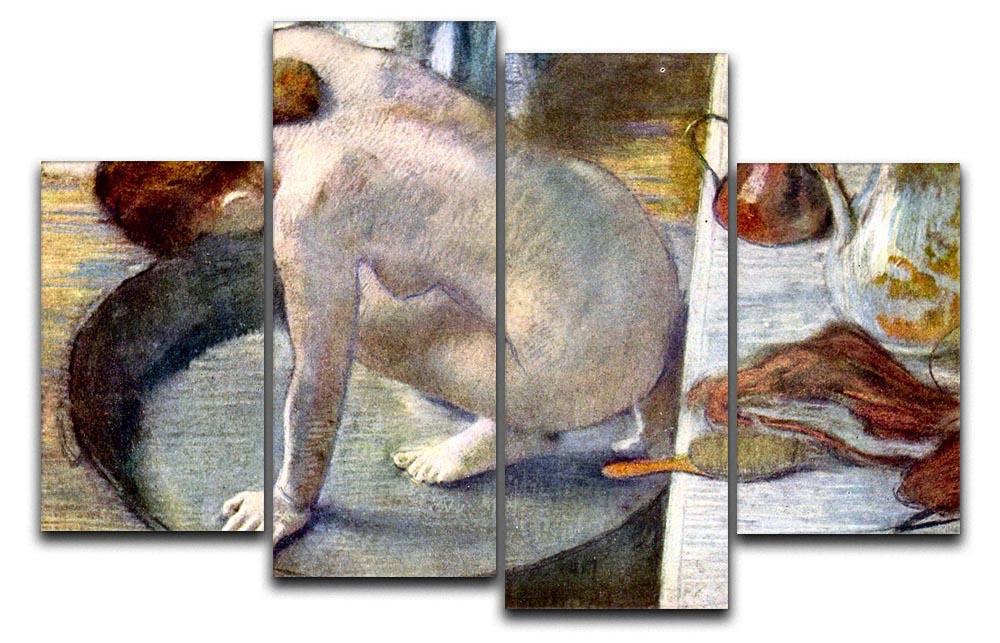 Woman washing in the tub by Degas 4 Split Panel Canvas - Canvas Art Rocks - 1