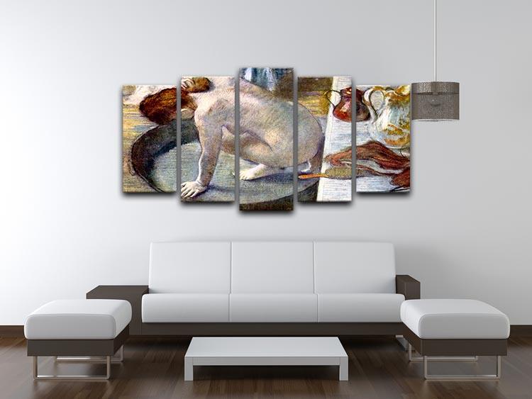 Woman washing in the tub by Degas 5 Split Panel Canvas - Canvas Art Rocks - 3