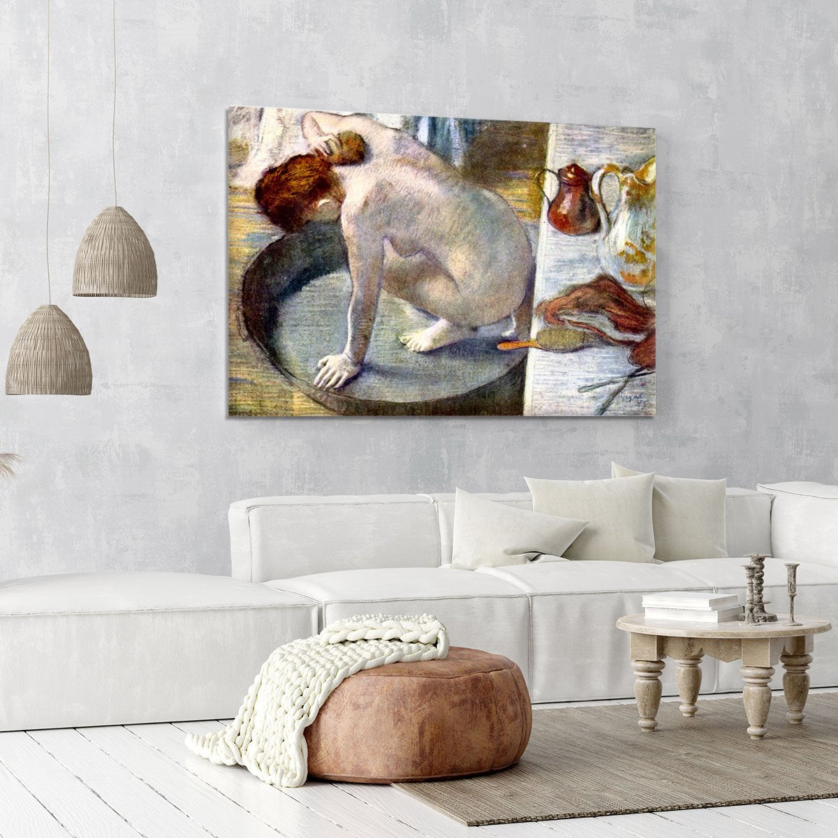 Woman washing in the tub by Degas Canvas Print or Poster