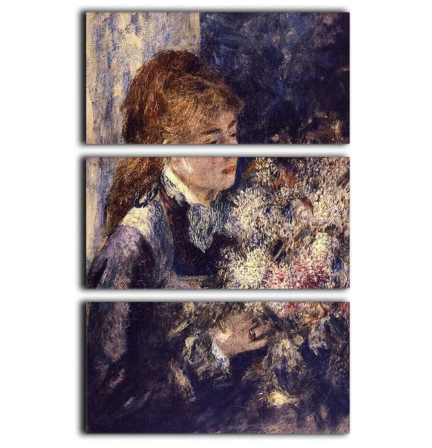 Woman with Lilacs by Renoir 3 Split Panel Canvas Print - Canvas Art Rocks - 1