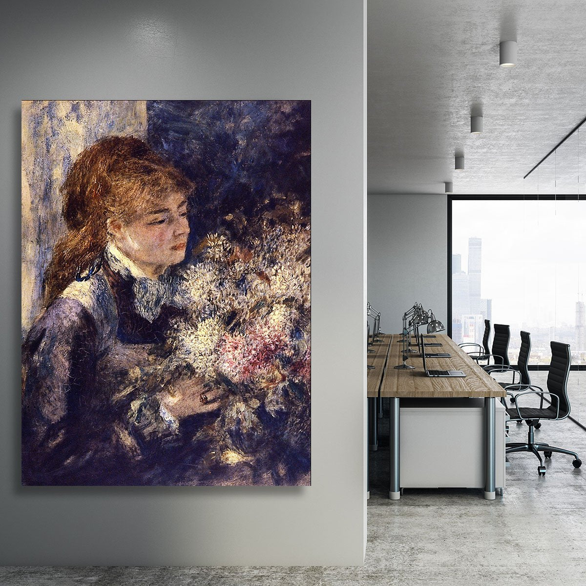 Woman with Lilacs by Renoir Canvas Print or Poster