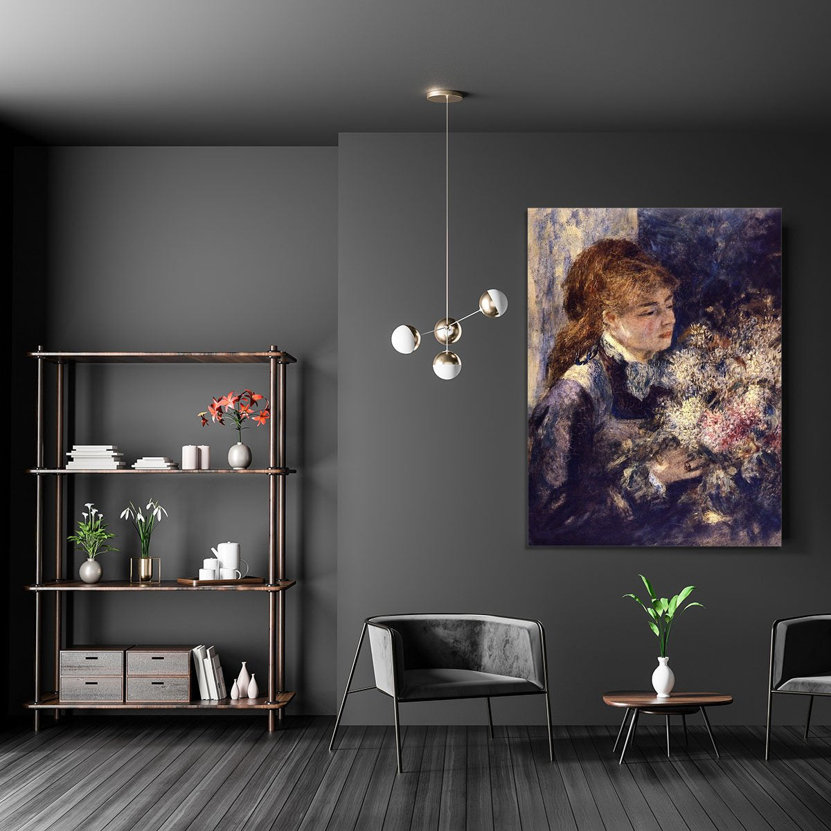 Woman with Lilacs by Renoir Canvas Print or Poster