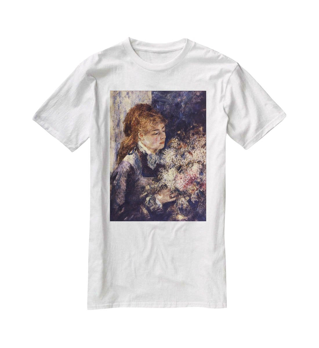 Woman with Lilacs by Renoir T-Shirt - Canvas Art Rocks - 5