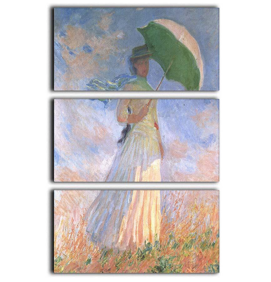 Woman with Parasol 2 by Monet 3 Split Panel Canvas Print - Canvas Art Rocks - 1