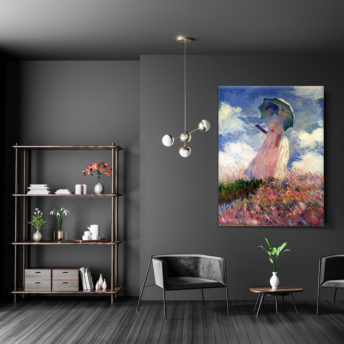 Woman with Parasol study by Monet Canvas Print or Poster