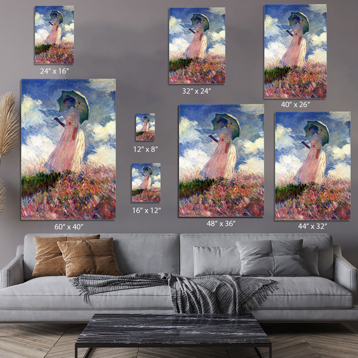 Woman with Parasol study by Monet Canvas Print or Poster