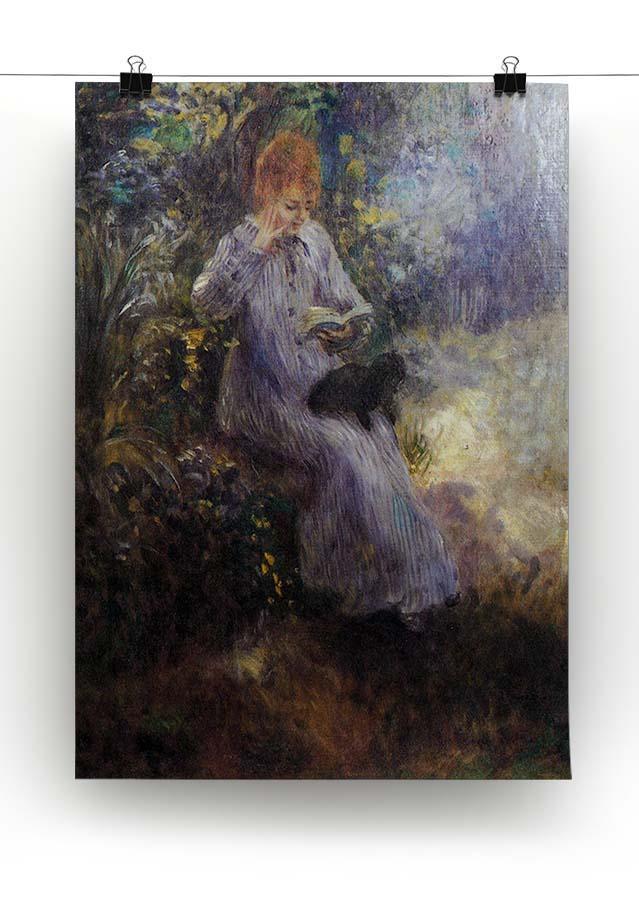 Woman with a black dog by Renoir Canvas Print or Poster - Canvas Art Rocks - 2