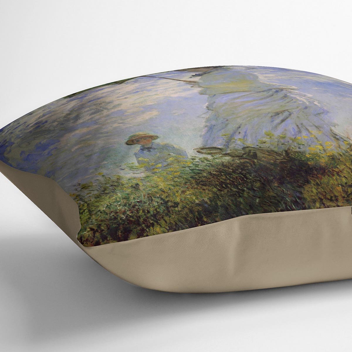 Woman with a parasol by Monet Throw Pillow