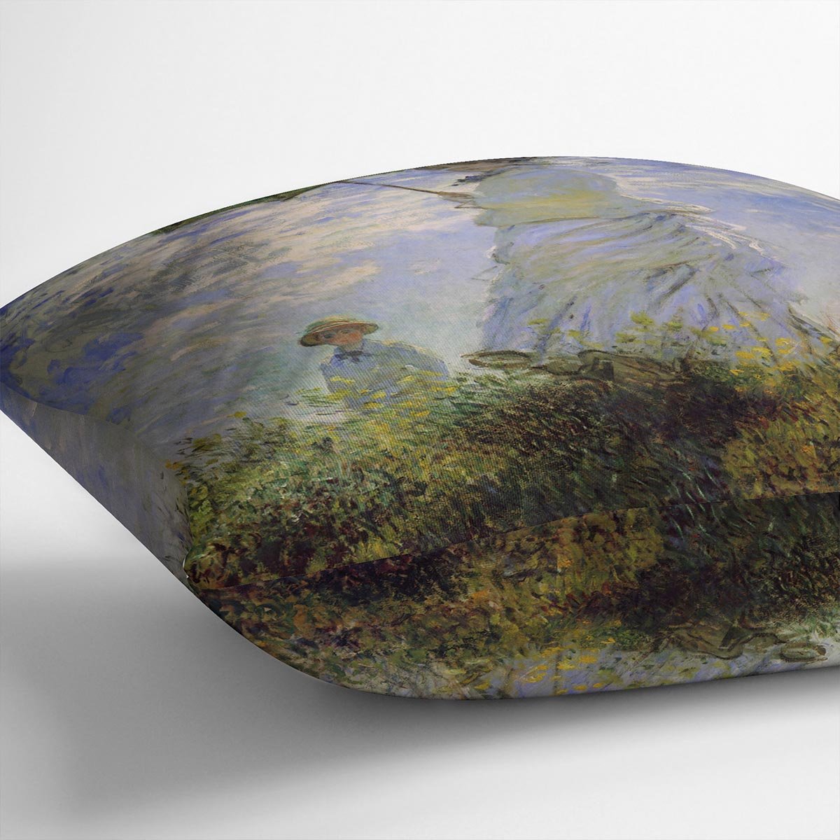 Woman with a parasol by Monet Throw Pillow