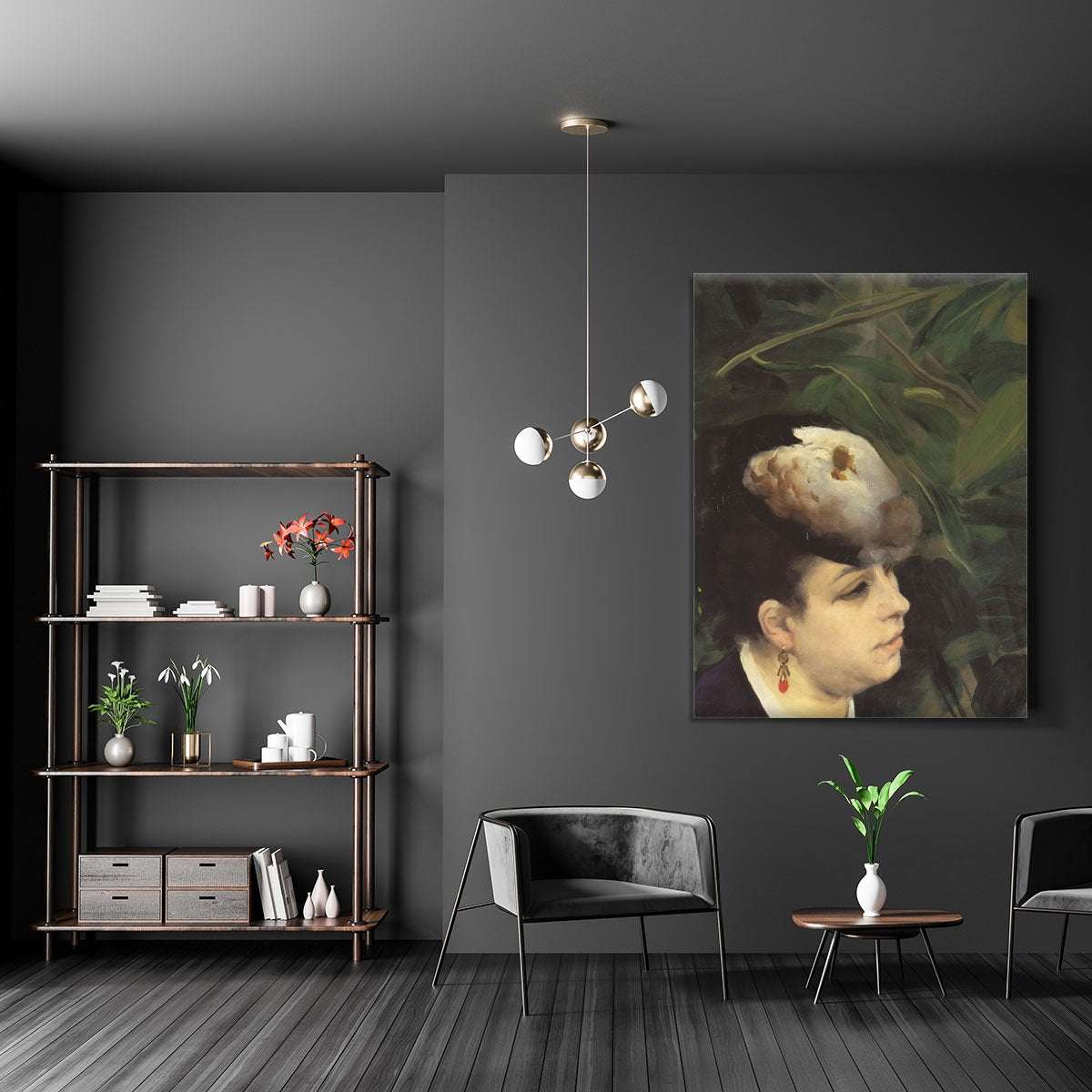 Woman with gull feathe Detail by Renoir Canvas Print or Poster
