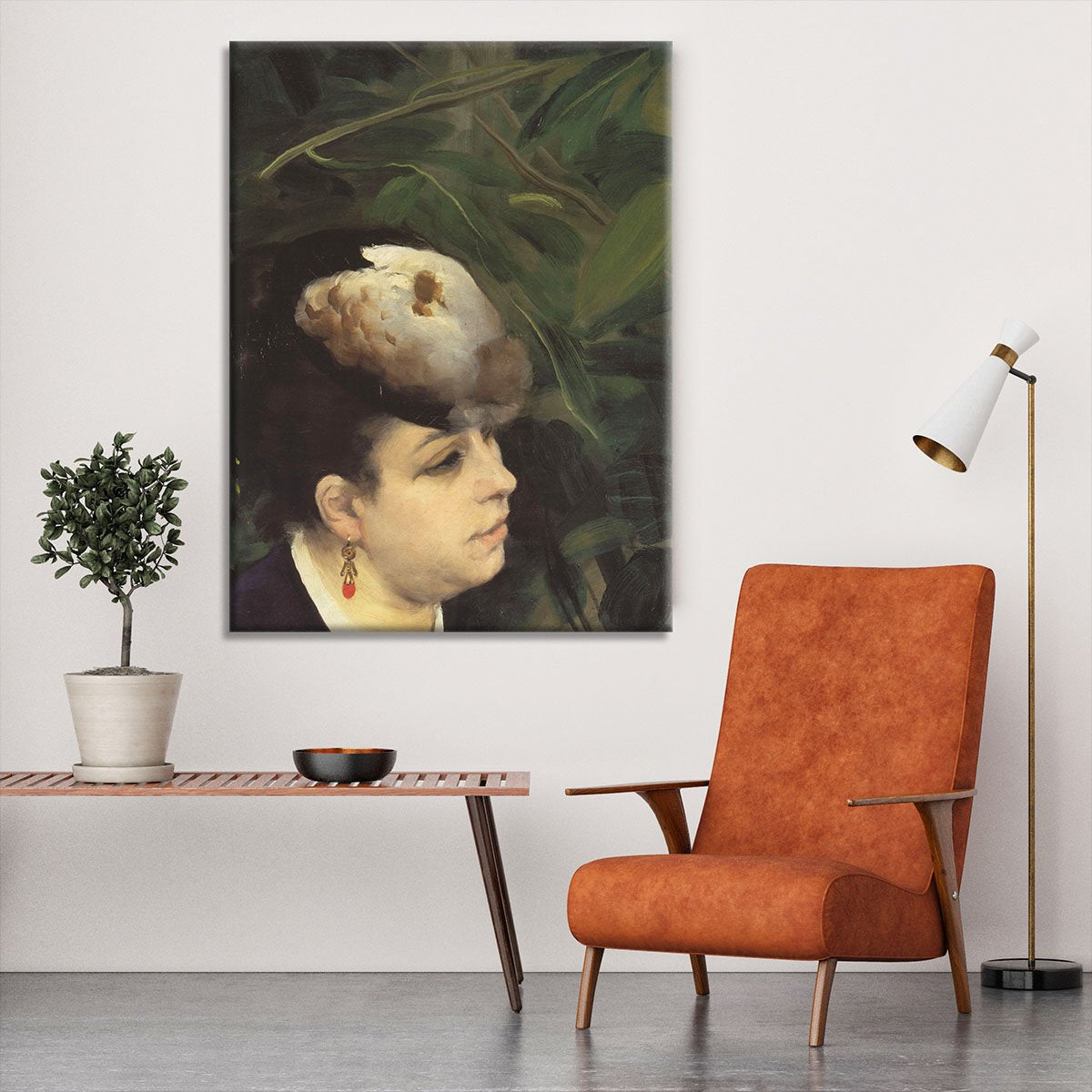 Woman with gull feathe Detail by Renoir Canvas Print or Poster