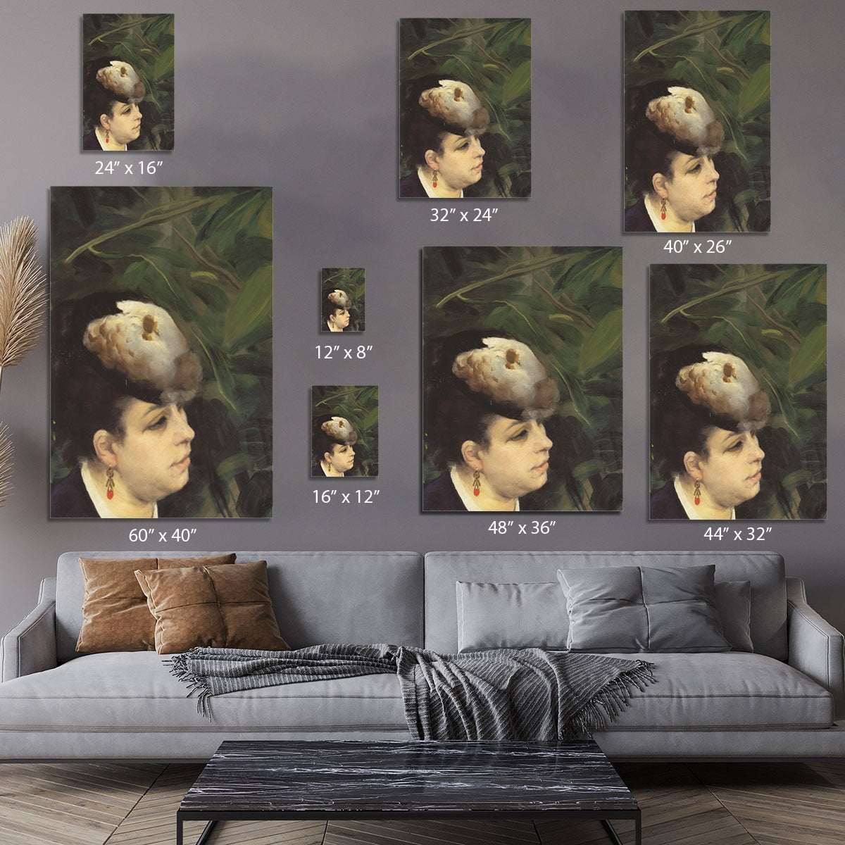 Woman with gull feathe Detail by Renoir Canvas Print or Poster
