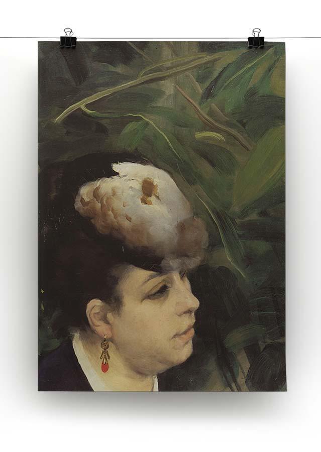 Woman with gull feathe Detail by Renoir Canvas Print or Poster - Canvas Art Rocks - 2