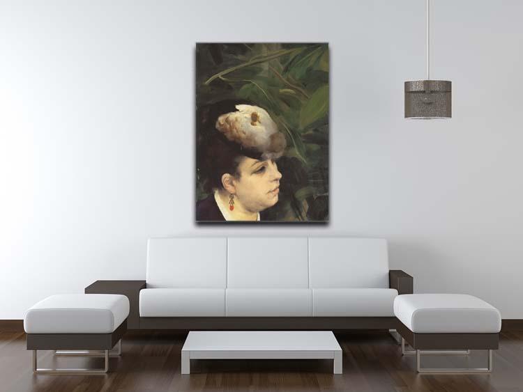 Woman with gull feathe Detail by Renoir Canvas Print or Poster - Canvas Art Rocks - 4