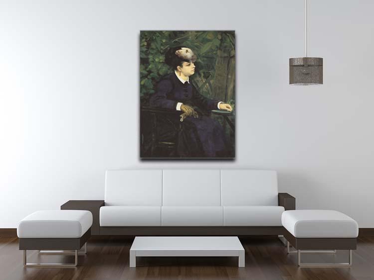 Woman with gull feather Woman in the garden by Renoir Canvas Print or Poster - Canvas Art Rocks - 4