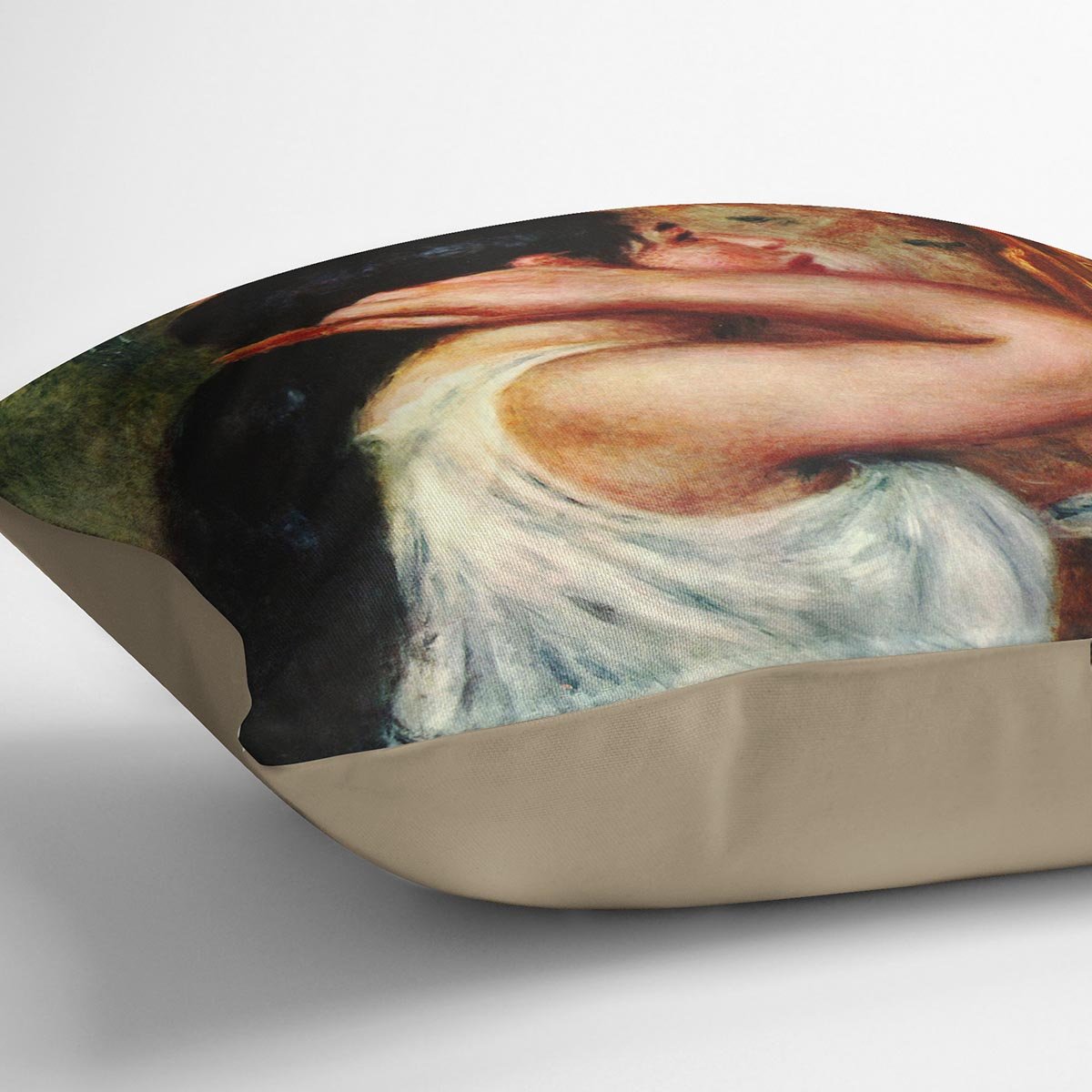 Woman with hair combs by Renoir Throw Pillow