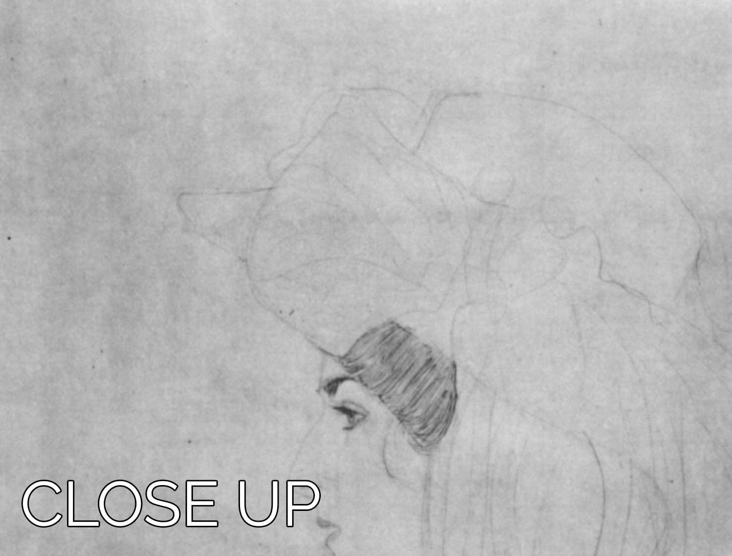 Woman with hat in profile by Klimt 3 Split Panel Canvas Print - Canvas Art Rocks - 3