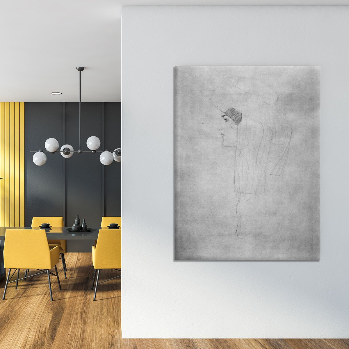 Woman with hat in profile by Klimt Canvas Print or Poster