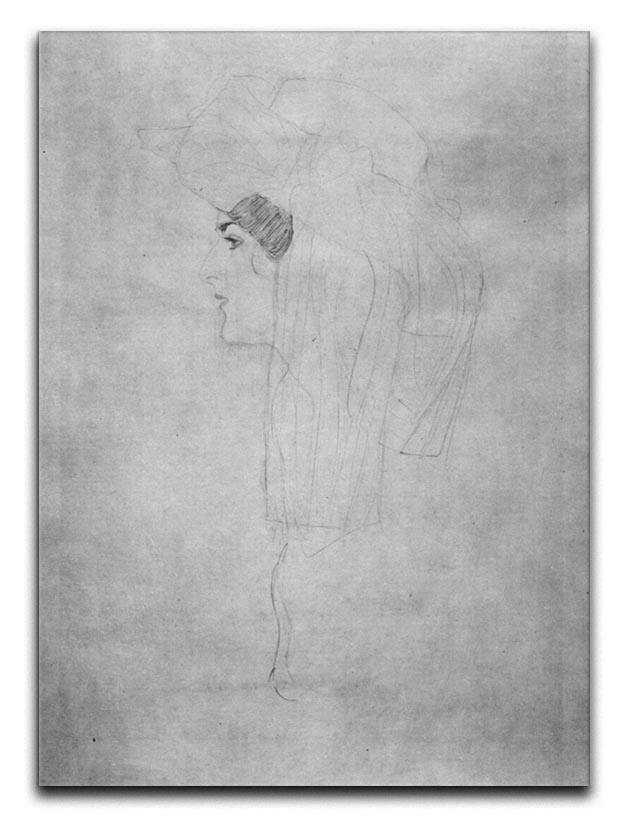 Woman with hat in profile by Klimt Canvas Print or Poster  - Canvas Art Rocks - 1