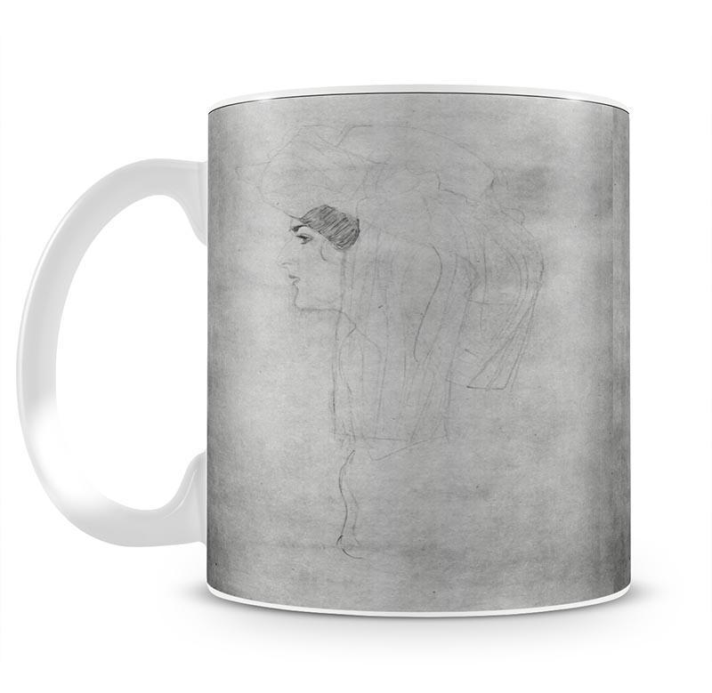 Woman with hat in profile by Klimt Mug - Canvas Art Rocks - 2