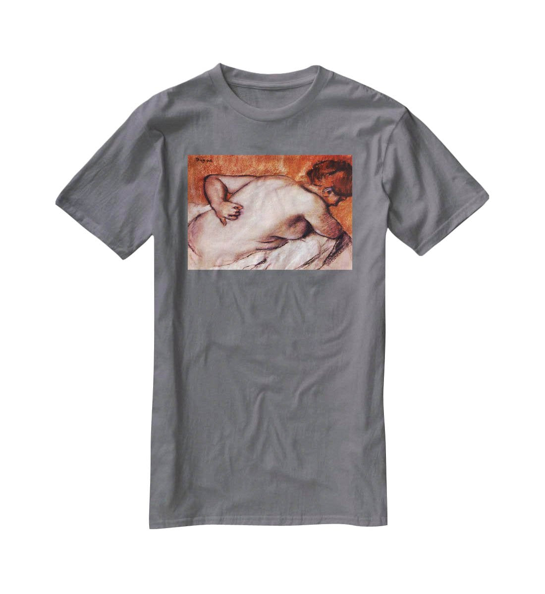 Womans back by Degas T-Shirt - Canvas Art Rocks - 3