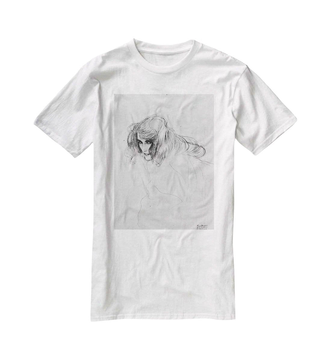 Womans head in three quarters profile by Klimt T-Shirt - Canvas Art Rocks - 5