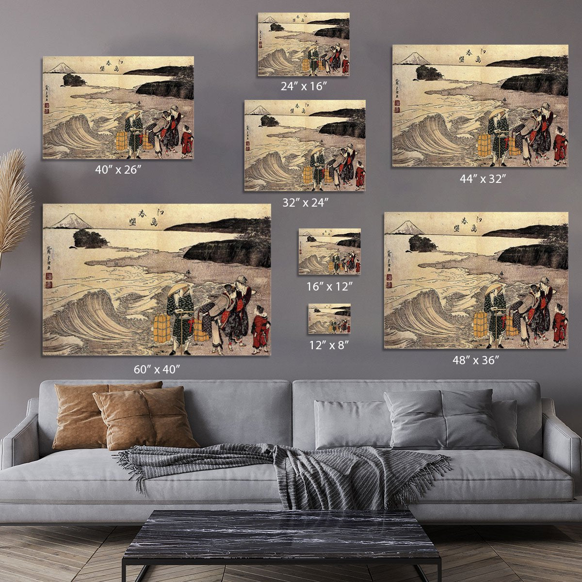 Women on the beach of Enoshima by Hokusai Canvas Print or Poster
