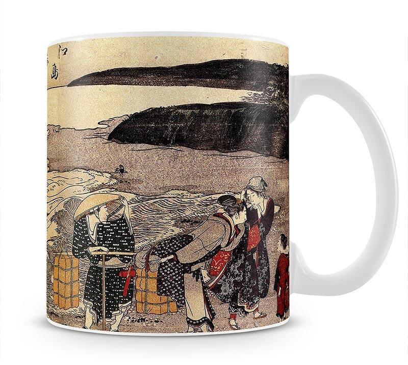 Women on the beach of Enoshima by Hokusai Mug - Canvas Art Rocks - 1