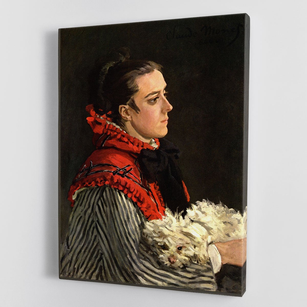 Women with Dog by Monet Canvas Print or Poster