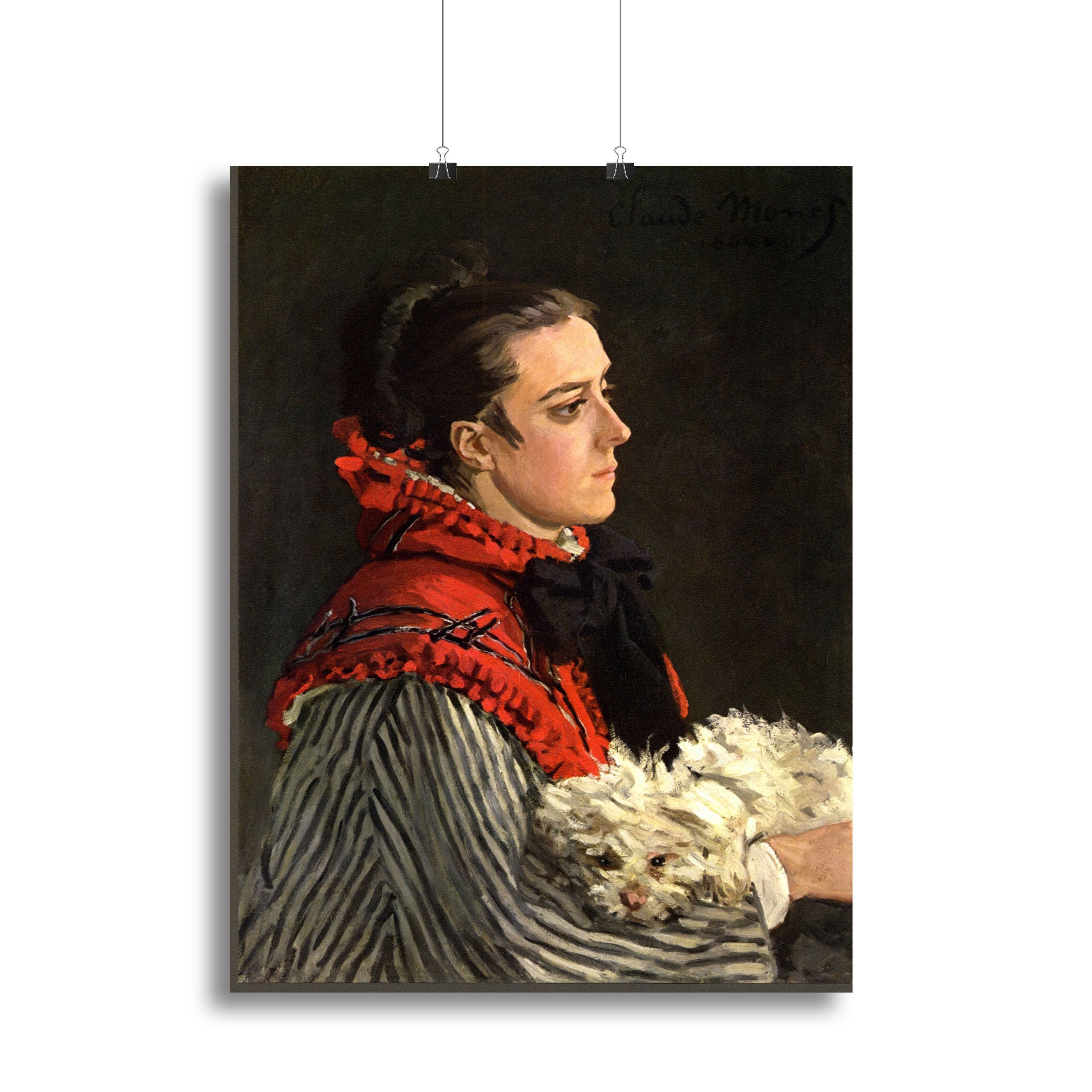 Women with Dog by Monet Canvas Print or Poster