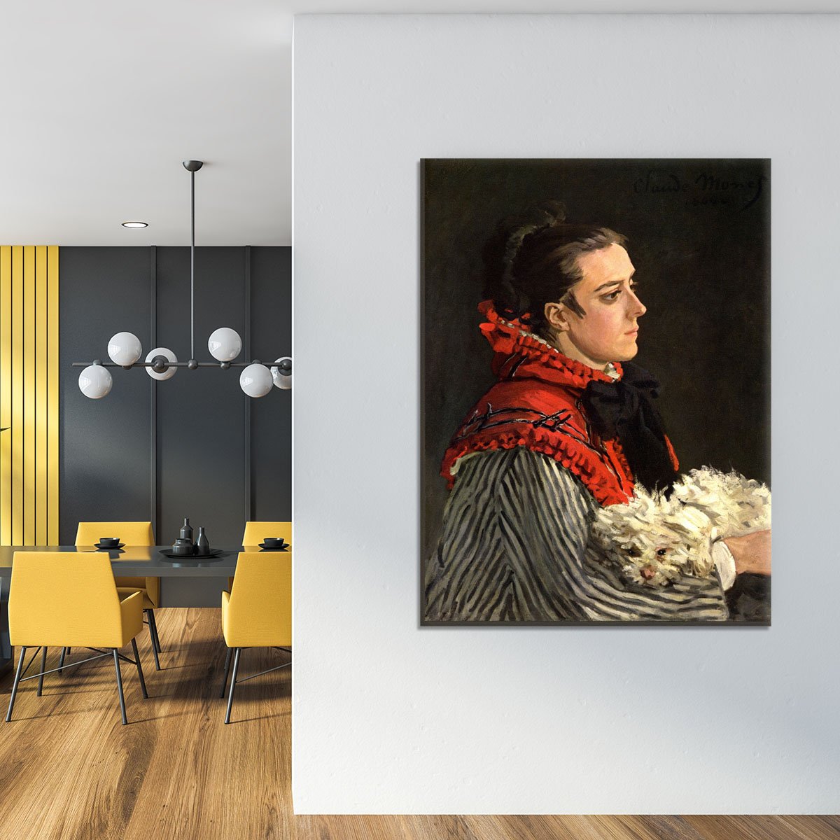 Women with Dog by Monet Canvas Print or Poster