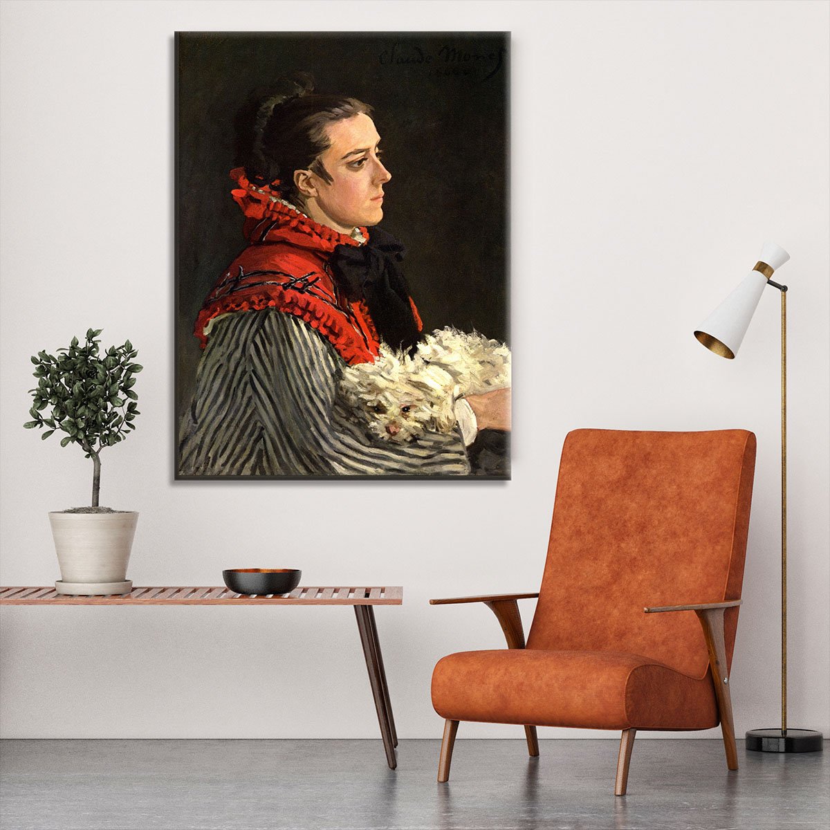 Women with Dog by Monet Canvas Print or Poster