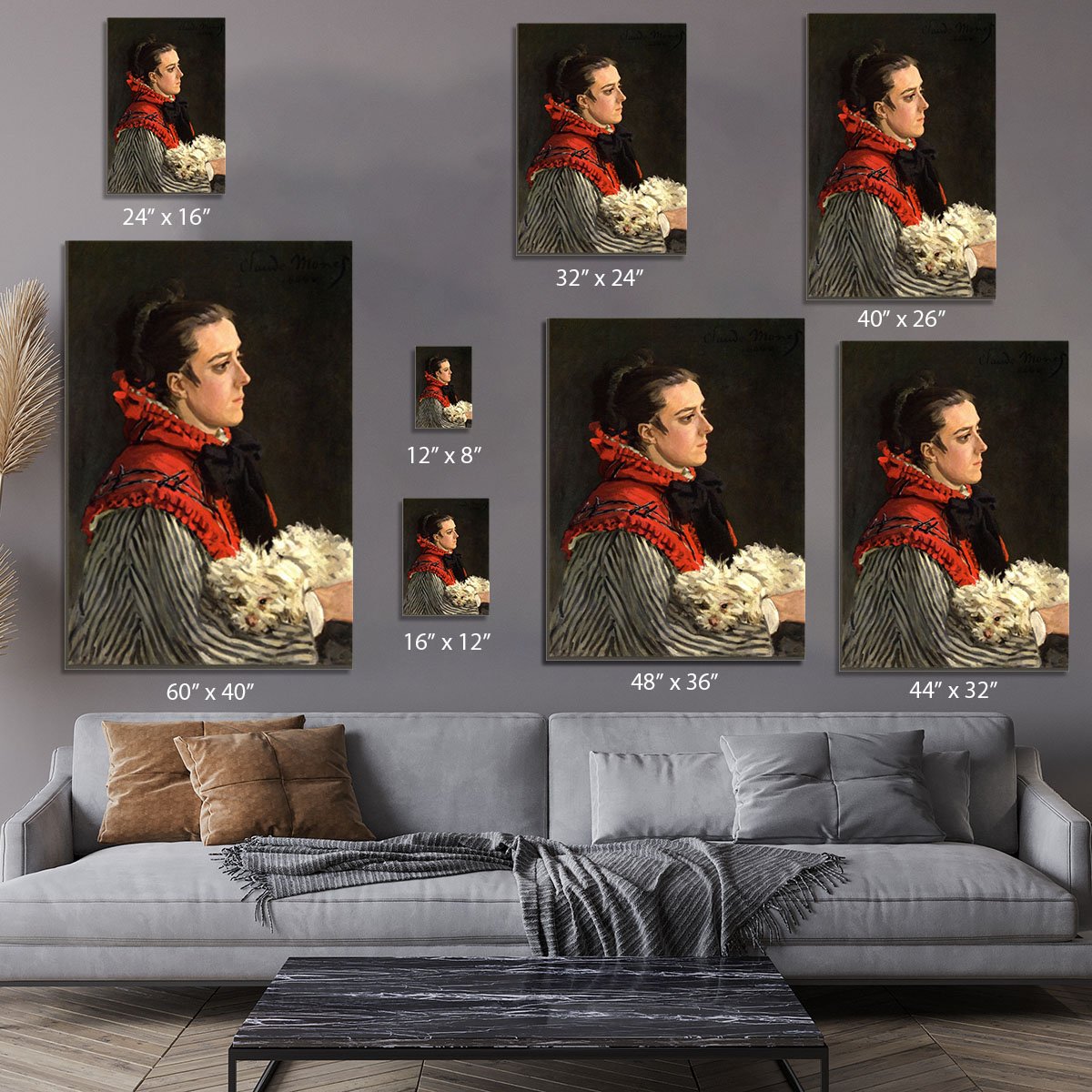 Women with Dog by Monet Canvas Print or Poster