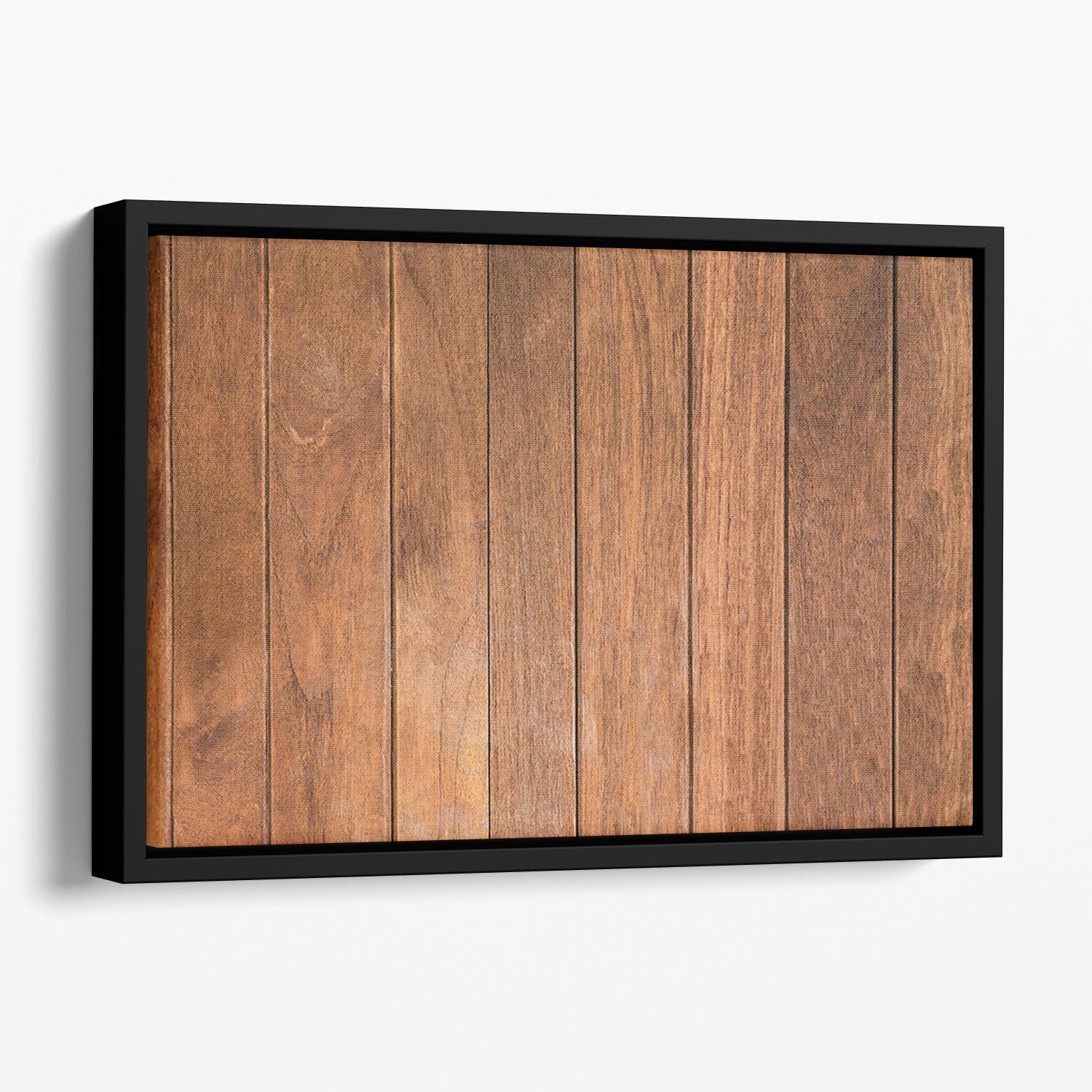 Wood arraged vertical pattern Floating Framed Canvas - Canvas Art Rocks - 1