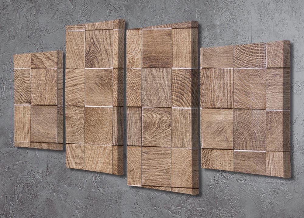 Wooden background with embossed detail 4 Split Panel Canvas - Canvas Art Rocks - 2